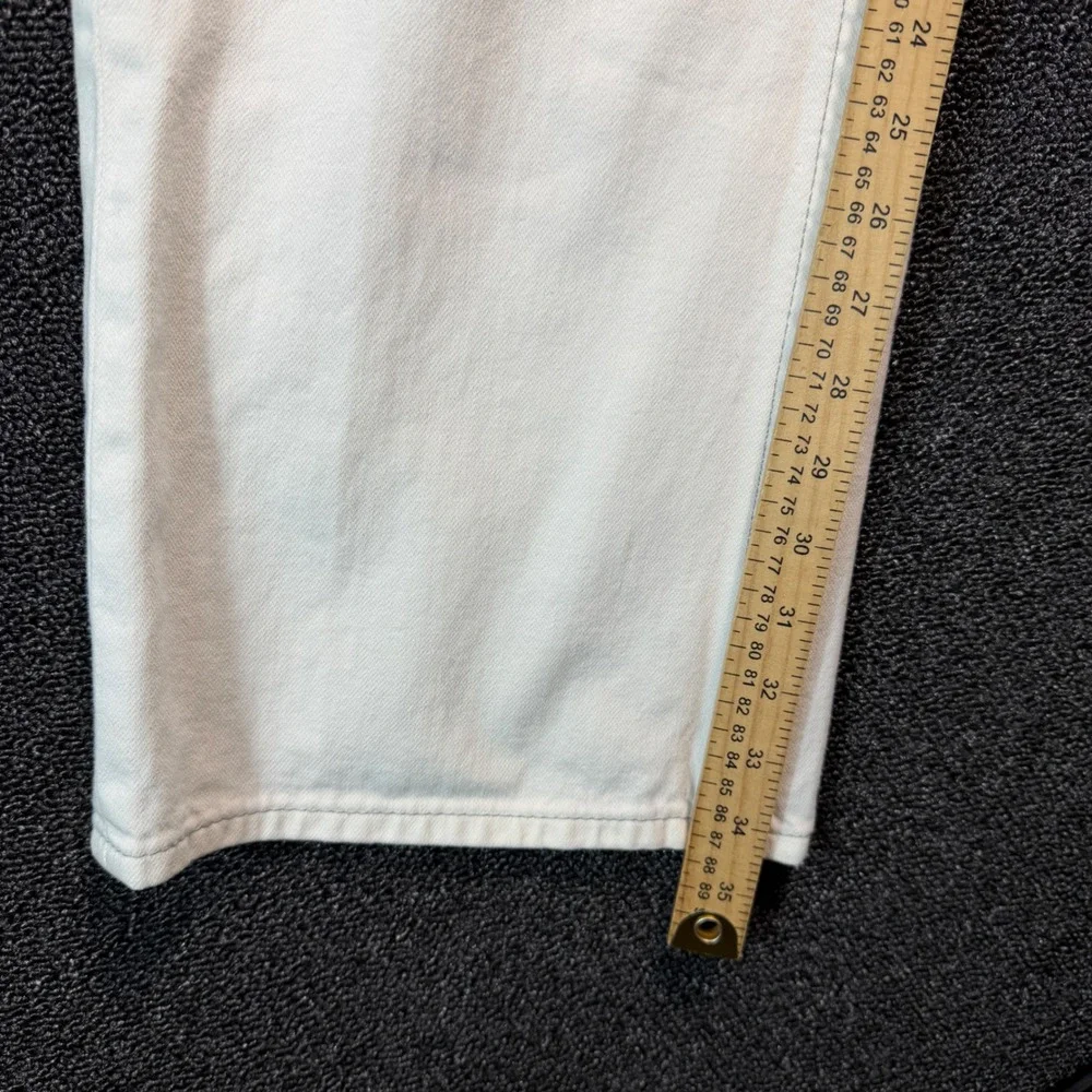 True Religion Straight Leg White Jeans Mens 42x34 Grey Stitch Baggy Wide Leg Y2K